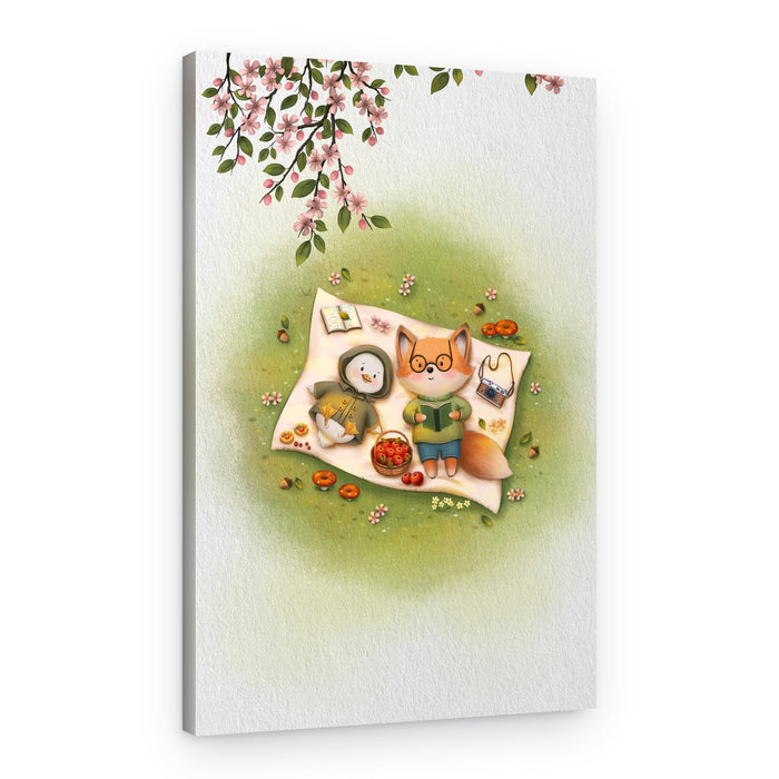 Cozy Spring Picnic Friends – Canvas Print