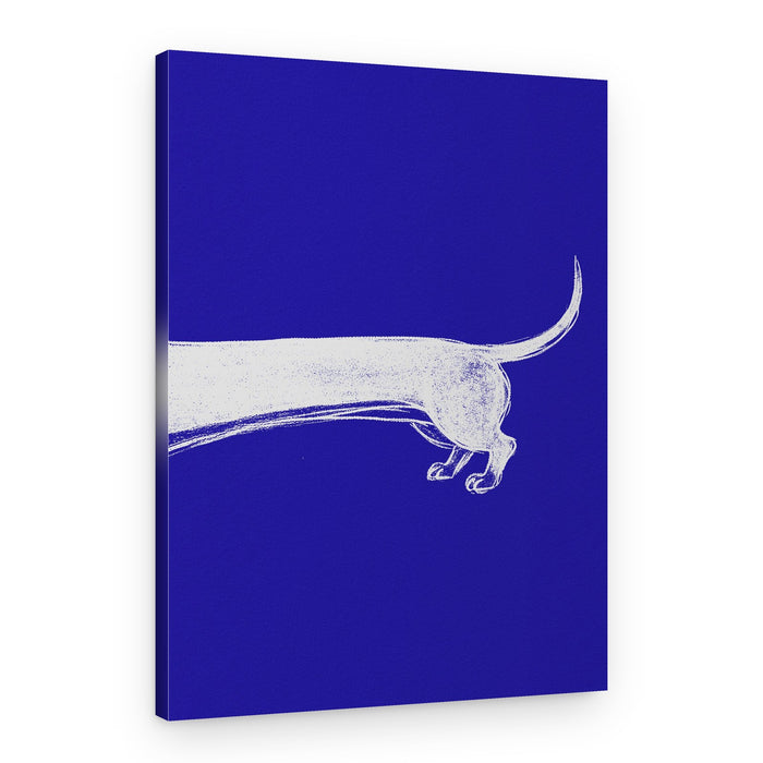 Minimalist Blue Dachshund – Canvas Print