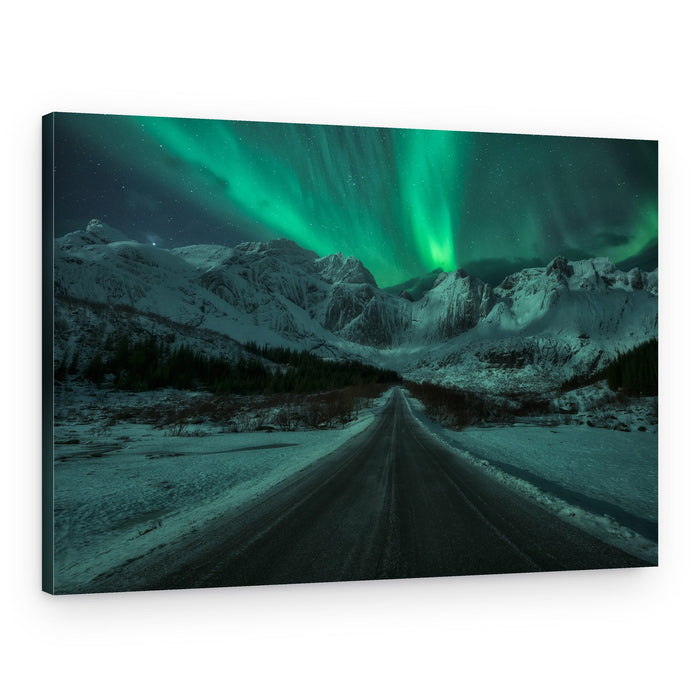 Northern Lights Road – Canvas Print