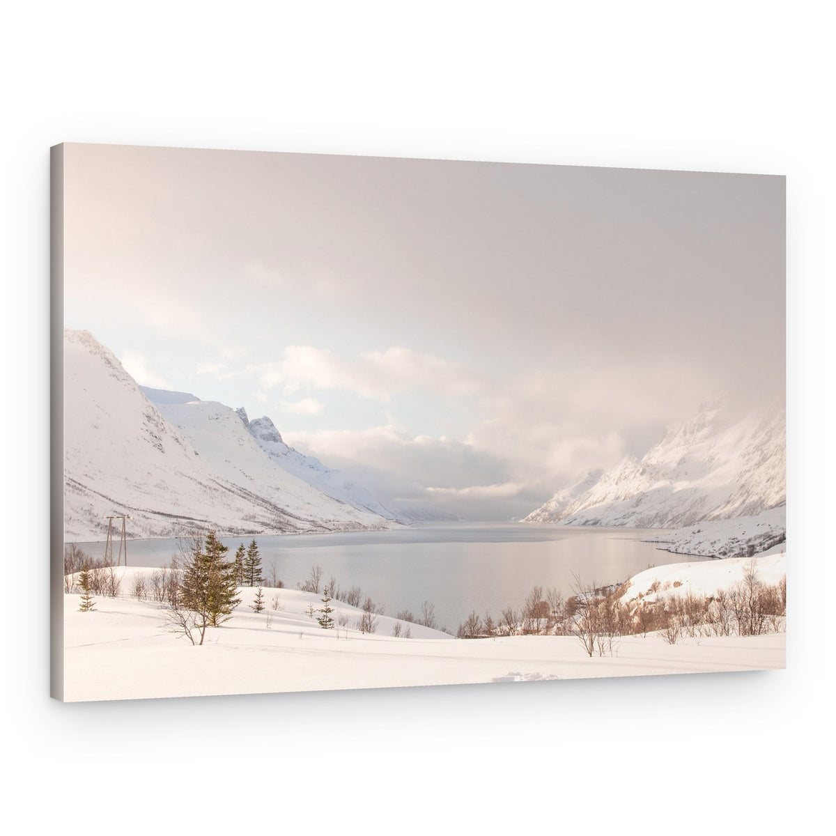 Serene Winter Fjord – Canvas Print