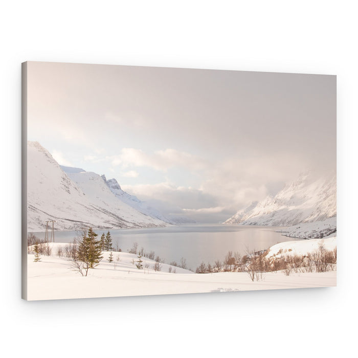 Serene Winter Fjord – Canvas Print
