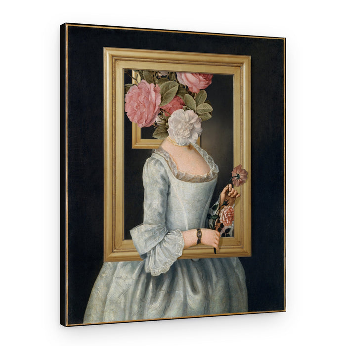 Surreal Framed Floral Lady – Canvas Print