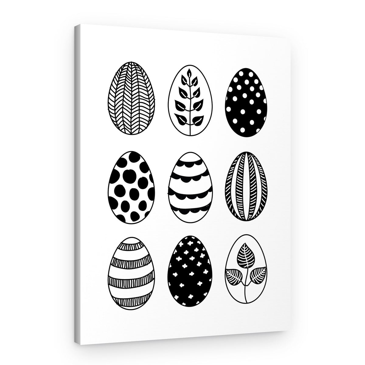 Black and White Easter Eggs – Canvas Print