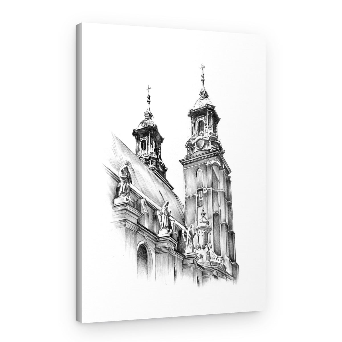 Ornate Church Towers Sketch – Canvas Print