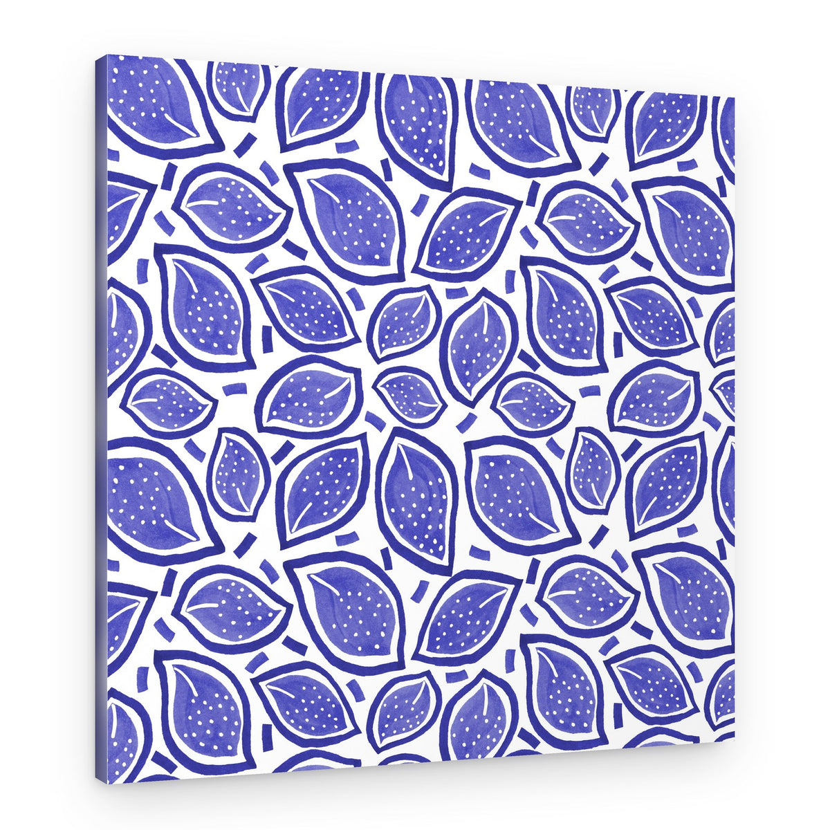 Scattered Blue Leaves – Canvas Print