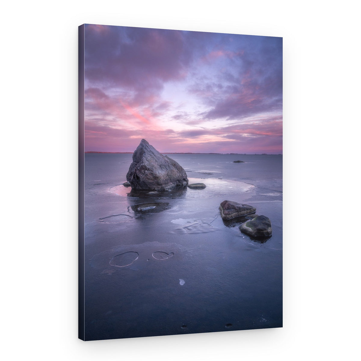 Frozen Rocks Sunset – Canvas Print