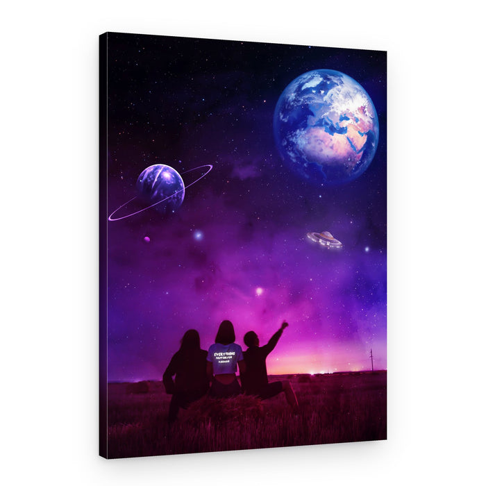 Friends Watching The Universe – Canvas Print