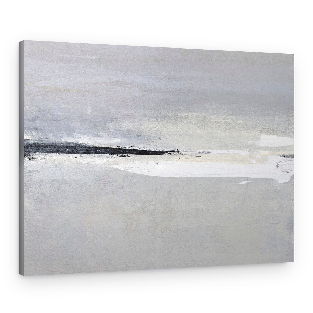 Serene Horizon with Soft Gray and White Tones – Canvas Print