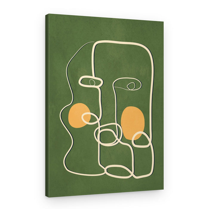 Green Line Portrait – Canvas Print