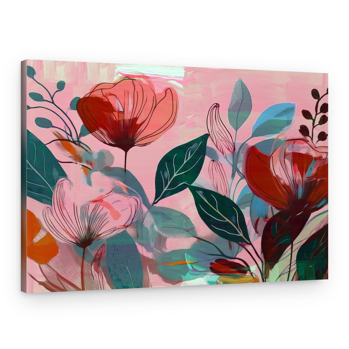 Painterly Pink Blooms – Canvas Print
