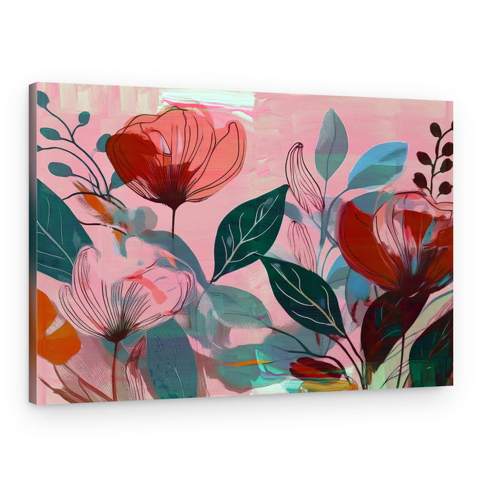 Painterly Pink Blooms – Canvas Print