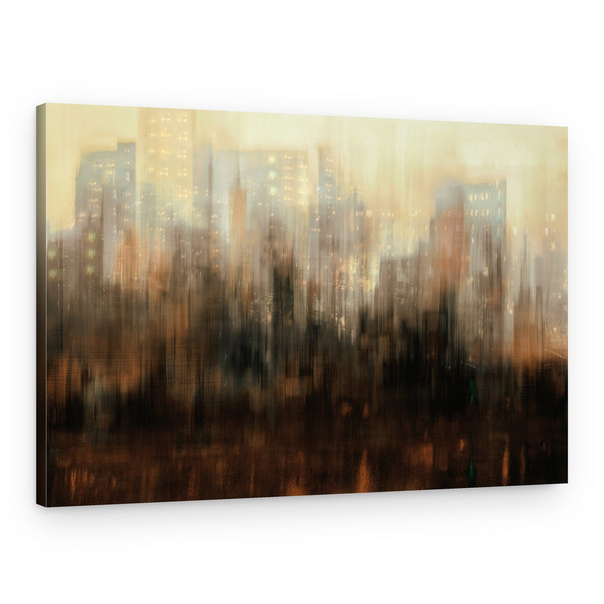 Blurred City Glow – Canvas Print