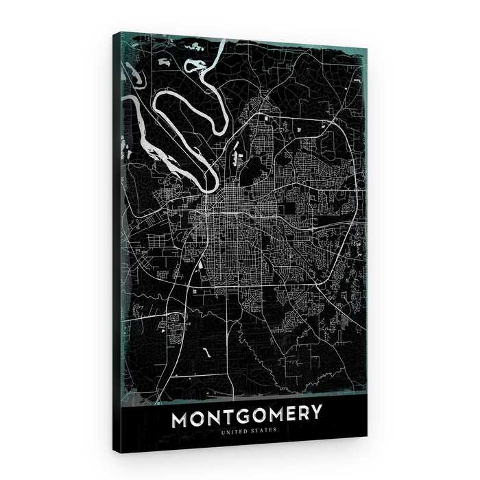 Montgomery City Map – Canvas Print