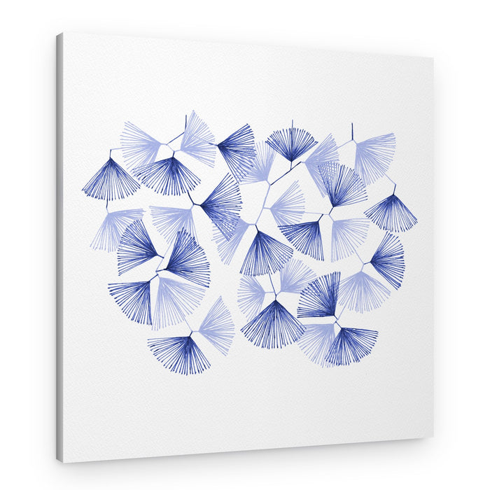 Modern Blue Ginkgo – Canvas Print