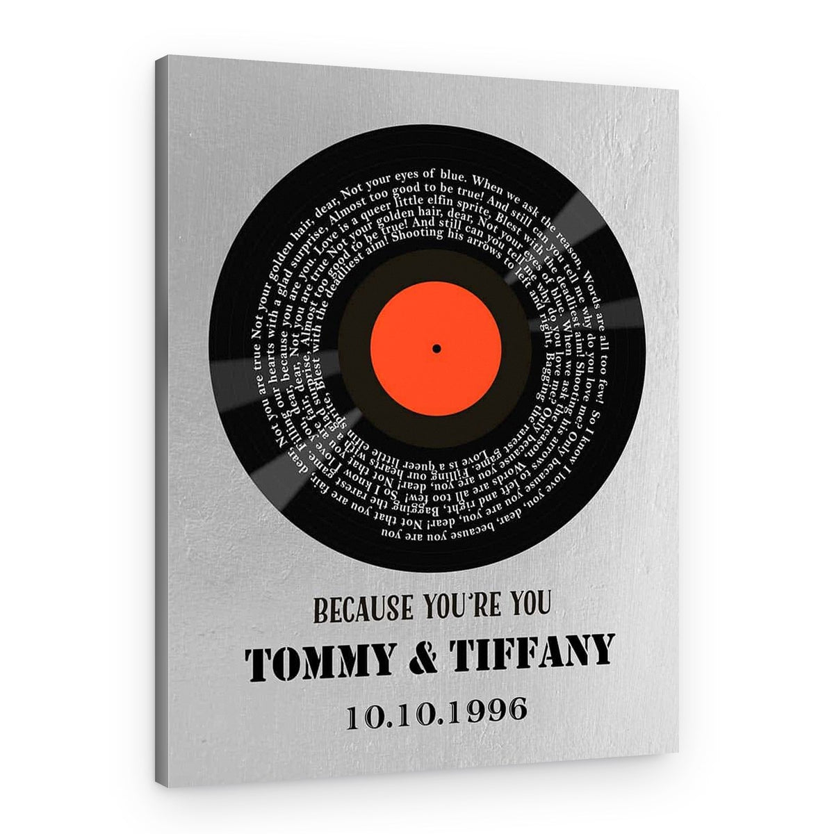 Anniversary Spiral Song Lyrics Canvas – Vinyl Record Design – Canvas Print