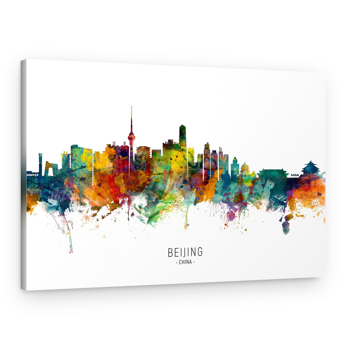 Beijing Watercolor Skyline – Canvas Print