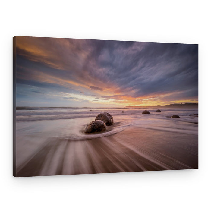 Sunset Beach Boulders – Canvas Print