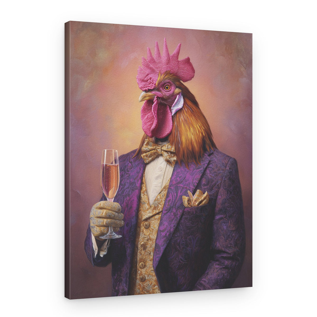 Dapper Rooster Toast – Canvas Print