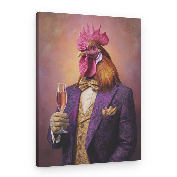Dapper Rooster Toast – Canvas Print