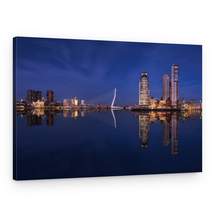 Rotterdam City Nightscape – Canvas Print