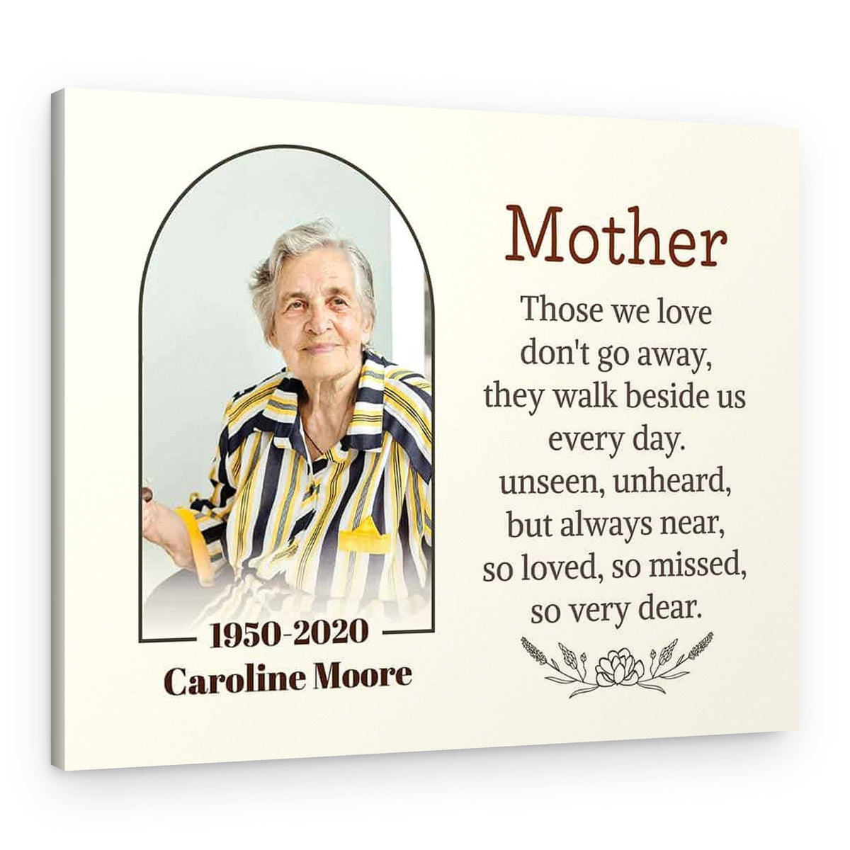 Mother Memorial Custom Photo Canvas Print – Canvas Print