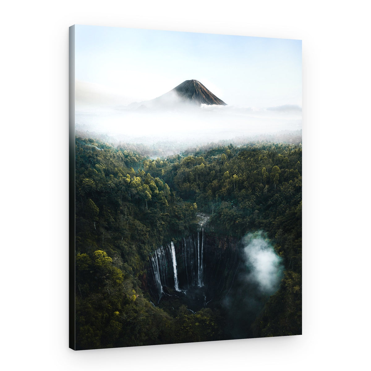 Misty Volcano Waterfall – Canvas Print