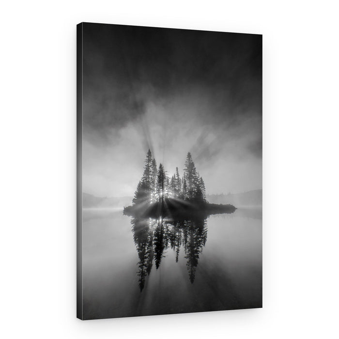 Misty Island Sunrays – Canvas Print