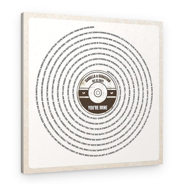 Anniversary Spiral Song Lyric CD Custom Square Canvas