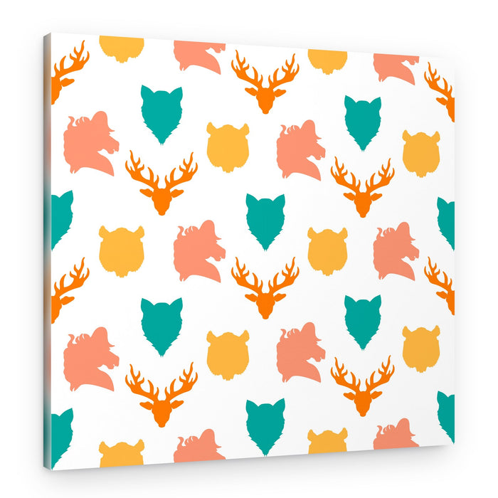 Colorful Animal Head Pattern – Canvas Print
