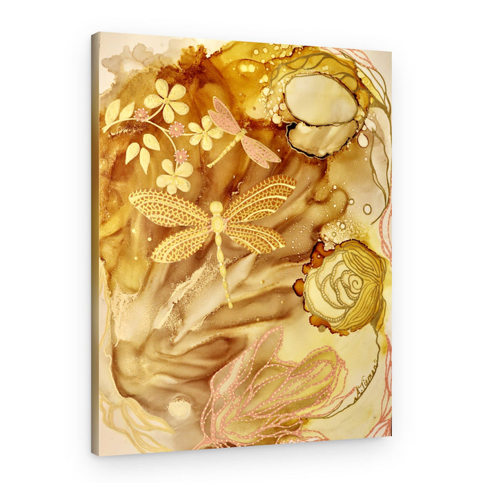 Golden Dragonflies Dream – Canvas Print