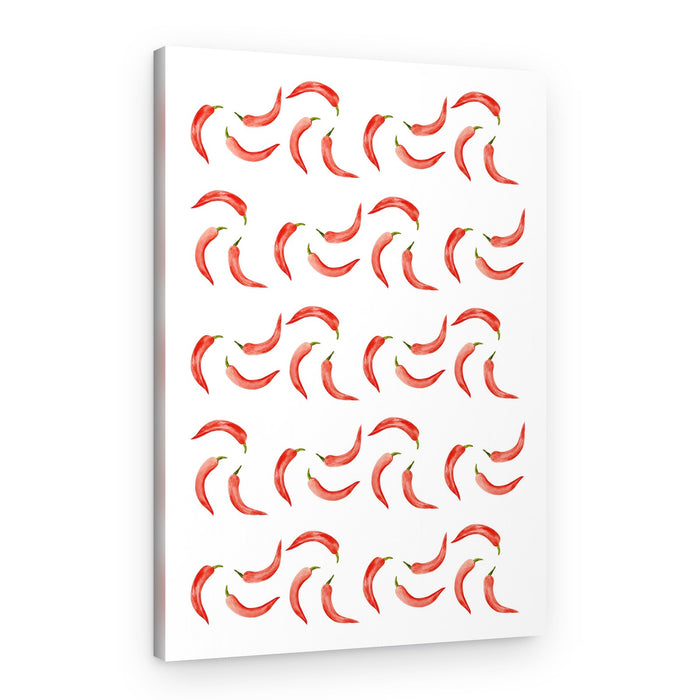 Vibrant Red Chili Pattern – Canvas Print