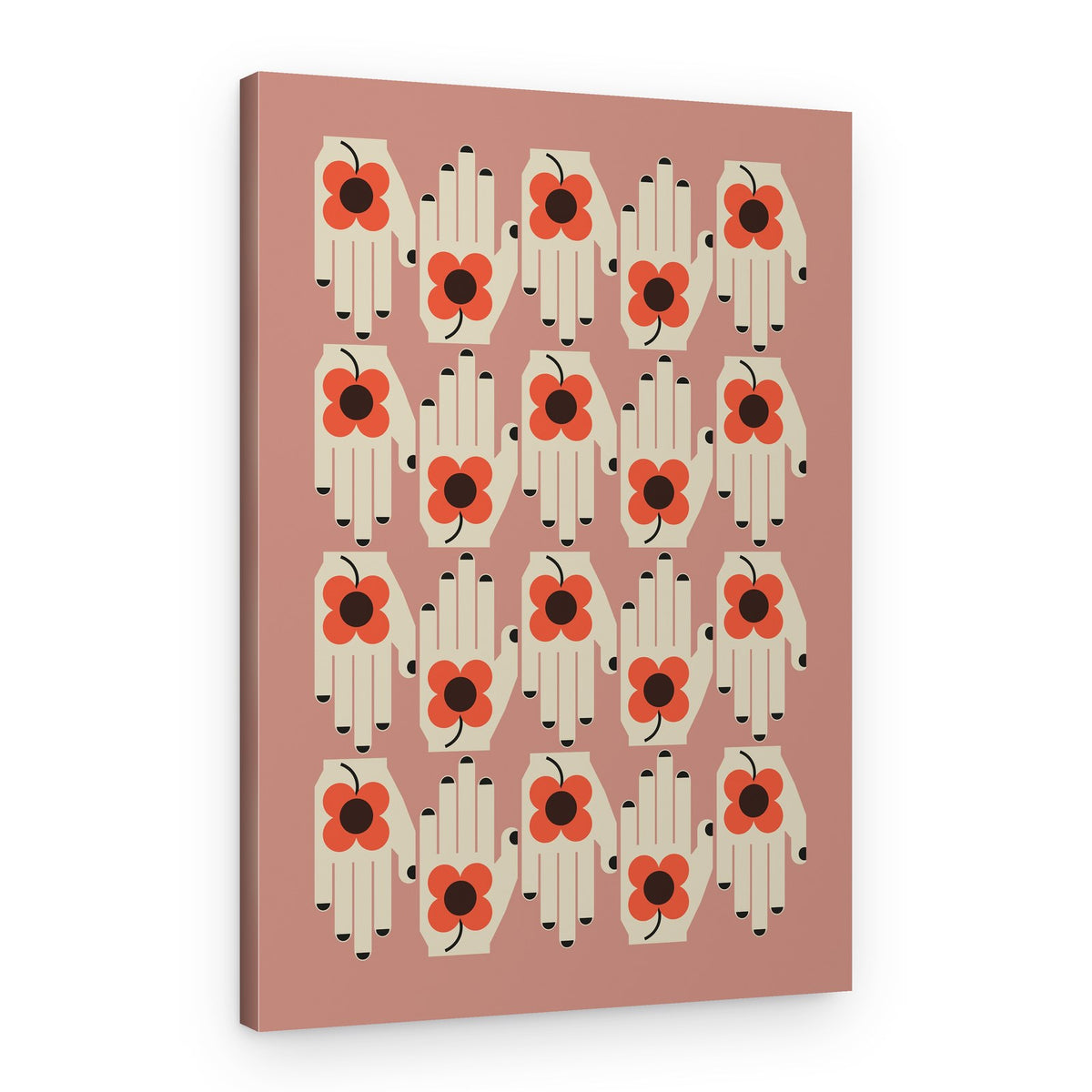 Retro Floral Hands – Canvas Print