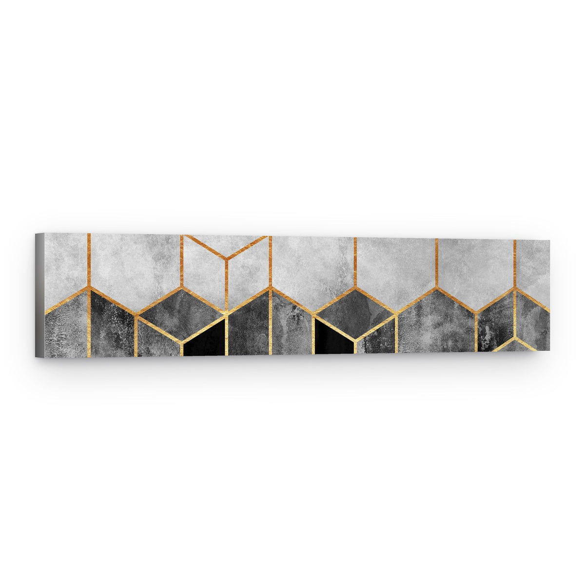 Golden Geometric Marble – Canvas Print