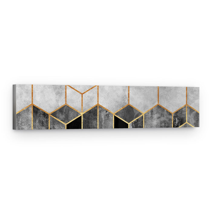 Golden Geometric Marble – Canvas Print