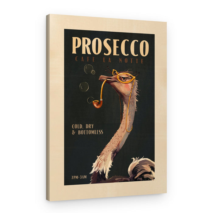 Art Deco Prosecco Wall Art Of An Ostrich – Canvas Print