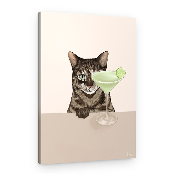 Curious Cat Margarita – Canvas Print