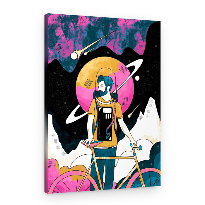 Cosmic Bicycle Explorer – Canvas Print