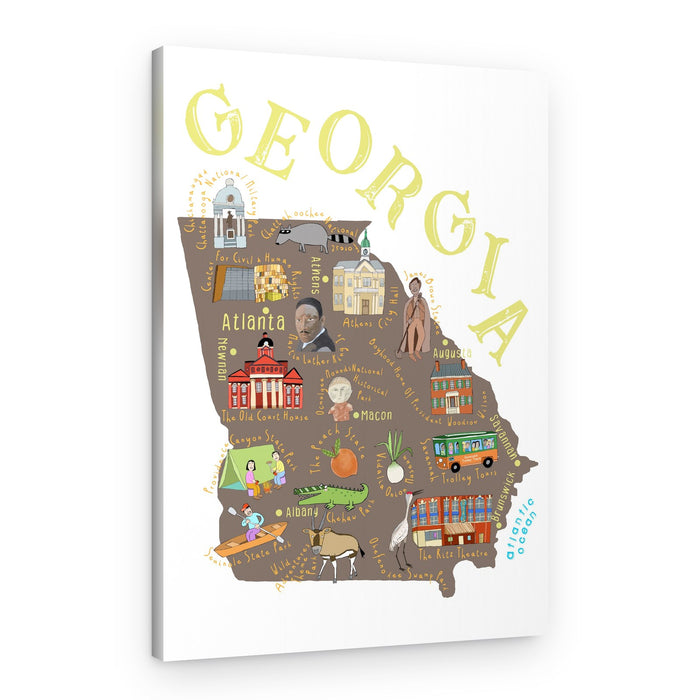 Explore Georgia Map – Canvas Print