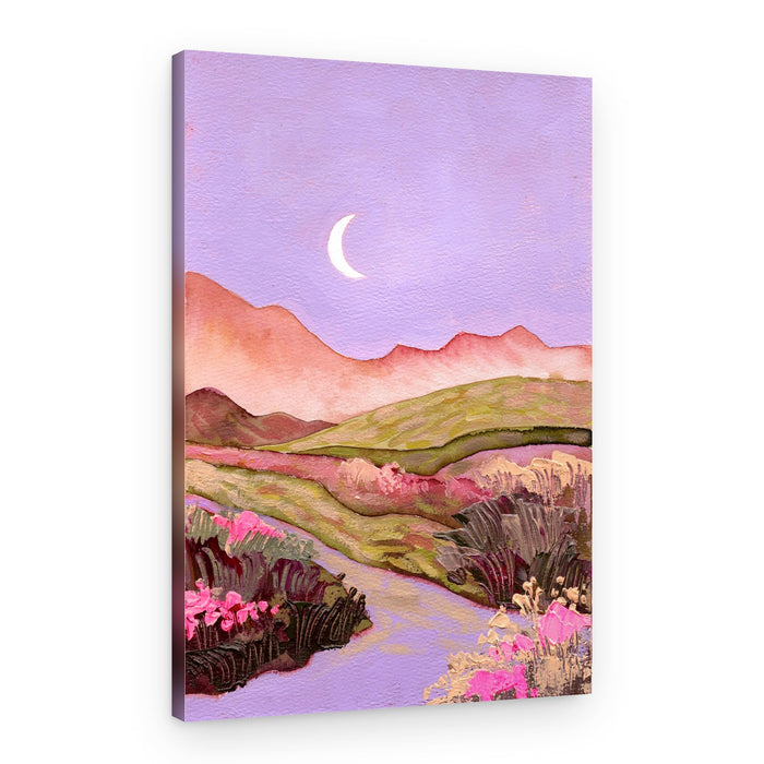 Moonlit Valley Path – Canvas Print