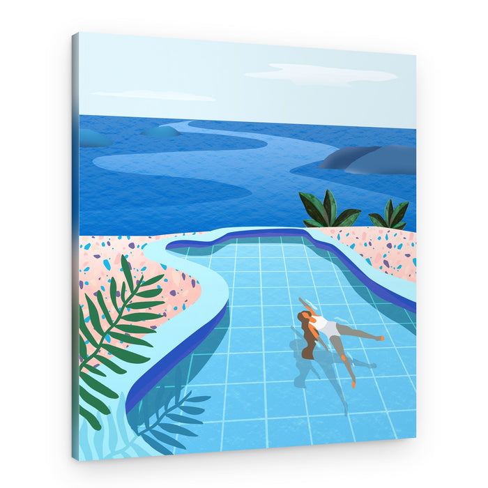 Girl in Pool – Canvas Print