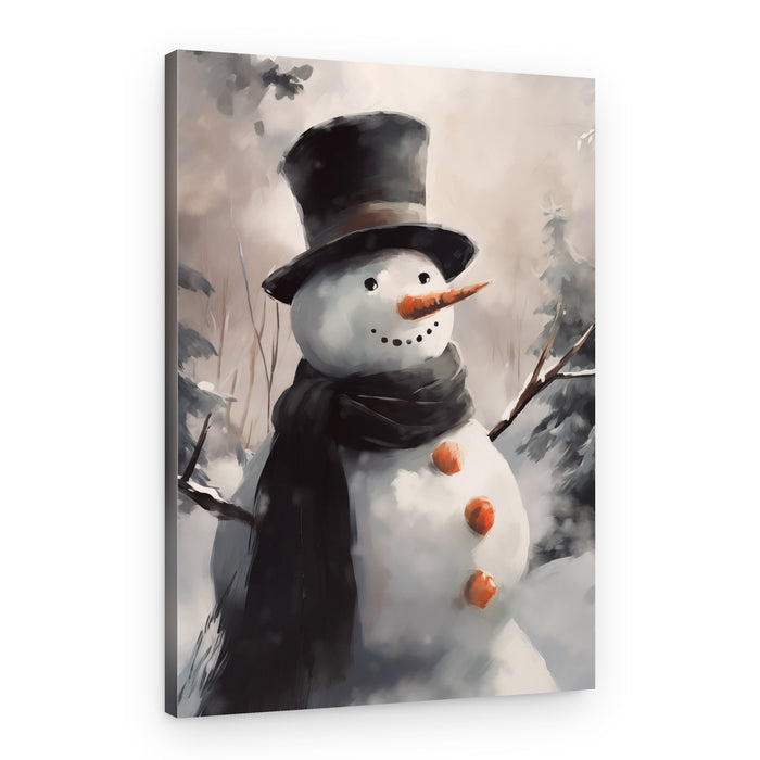 Gentle Winter Snowman – Canvas Print