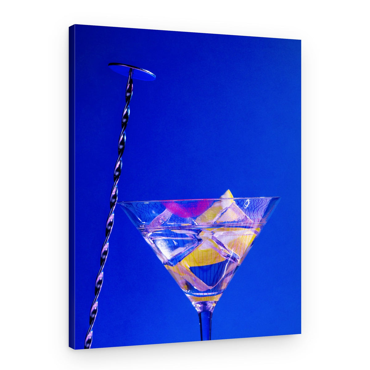 Blue Martini with Lemon – Canvas Print