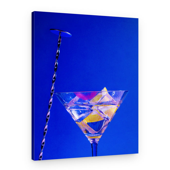 Blue Martini with Lemon – Canvas Print