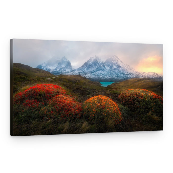 Misty Peaks Autumn Hues – Canvas Print