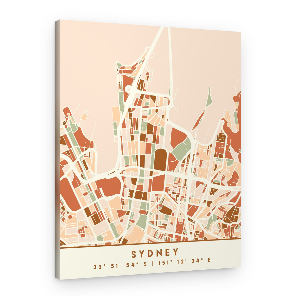 Modern Sydney City Map – Canvas Print