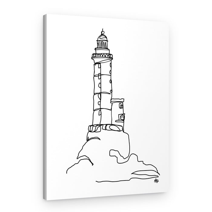 Coastal Lighthouse Line Art – Canvas Print