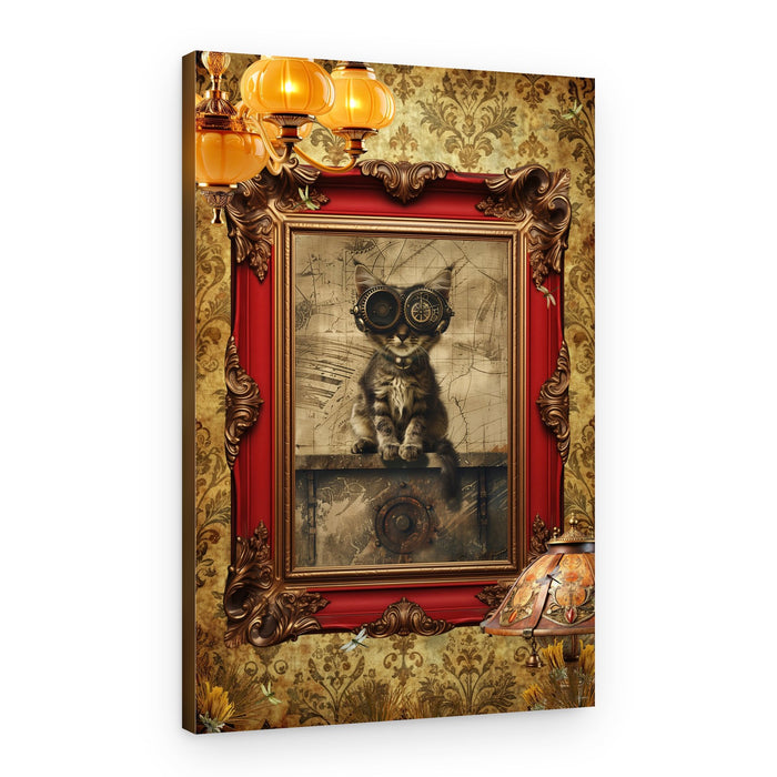 Whimsical Steampunk Kitten – Canvas Print