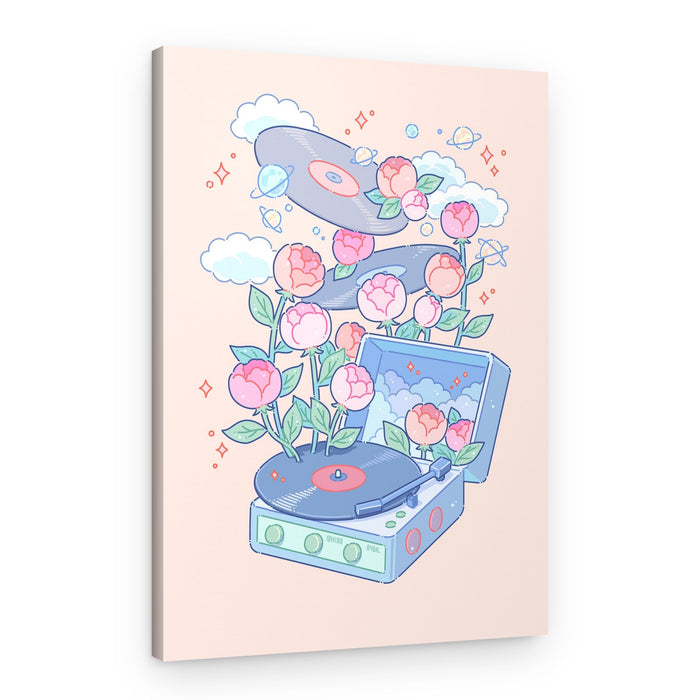 Dreamy Vinyl Flowers – Canvas Print