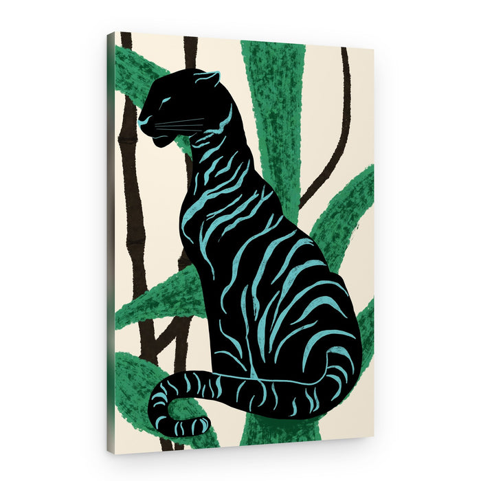 Black Panther Tropical Stripes – Canvas Print