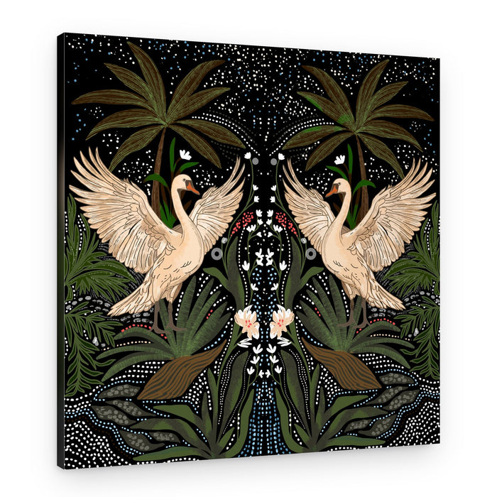 Starry Night Swans – Canvas Print